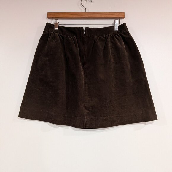 J. Crew Corduroy A-Line Mini Skirt Dark Brown Size 6 - Picture 2 of 3